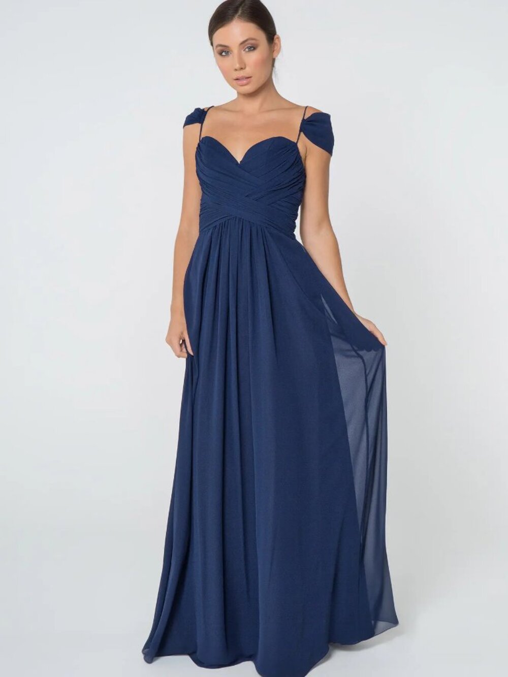 NEW NAVY Chiffon Sweetheart Bridesmaid Dress Floor Length GL2824